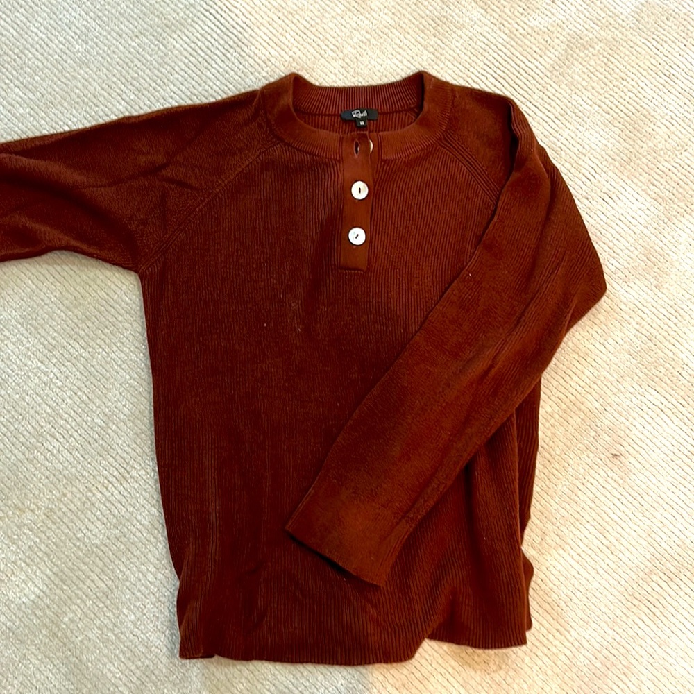 Rails Piper Womans Henley Sweater Top In Russet S… - image 2